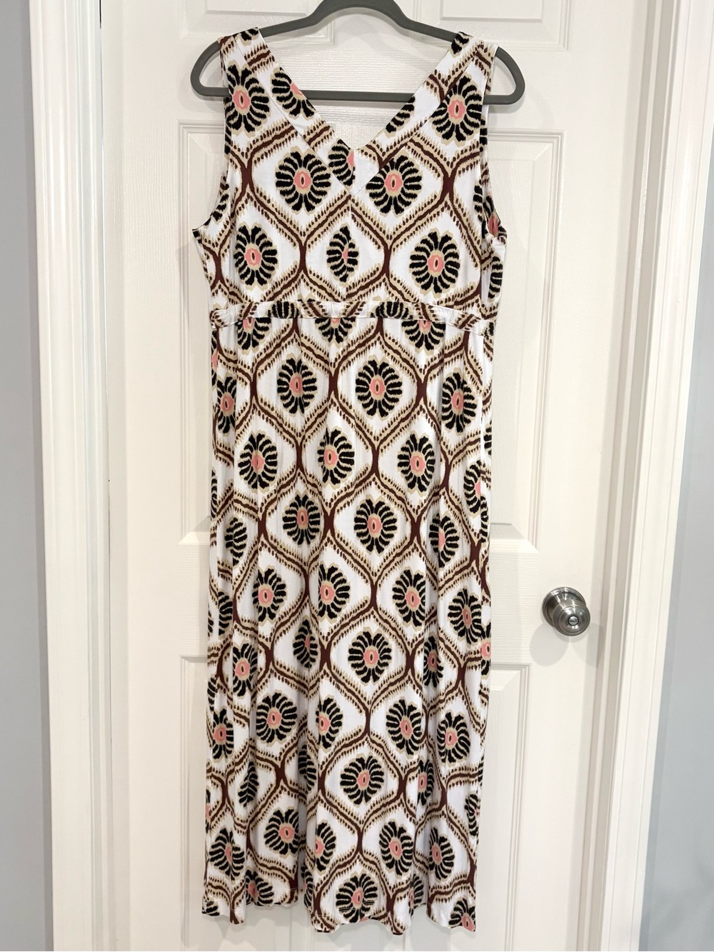 Fresh Produce Maxi Sleeveless Geometric V-Neck Empire Waist Summer Dress XL - Picture 9 of 15